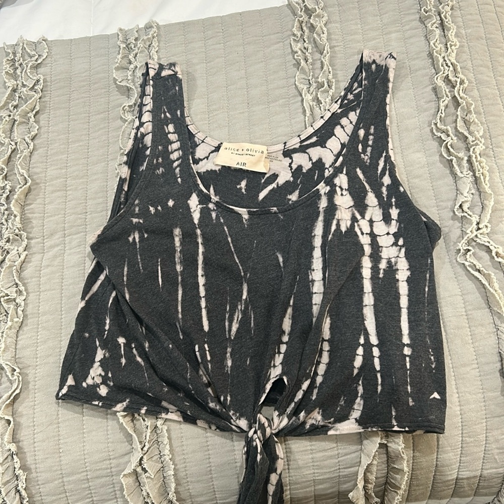 Alice + olivia tie dye tie crop tank